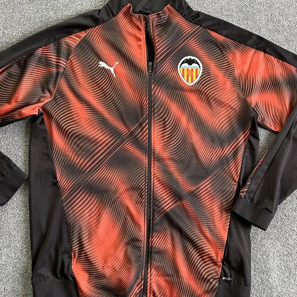 Valencia CF Track Jacket Mens 2XL Black Red Soccer Puma Full Zip DryCELL